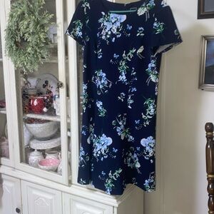 Beautiful Navy Lined Floral Dress